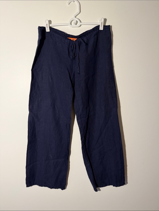 Juicy Couture Pants - Vintage Juicy Couture Navy Drawstring Linen Pants - sz. S
